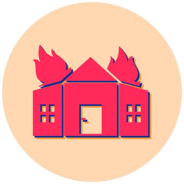 Yangın. Web simgesi basit illüstrasyon