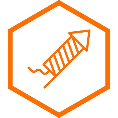 Havai fişekler. Web simgesi basit illüstrasyon