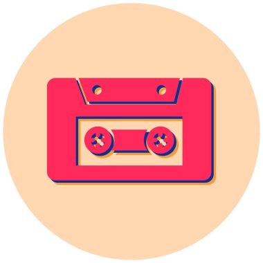 Kaset düz vektör simgesi