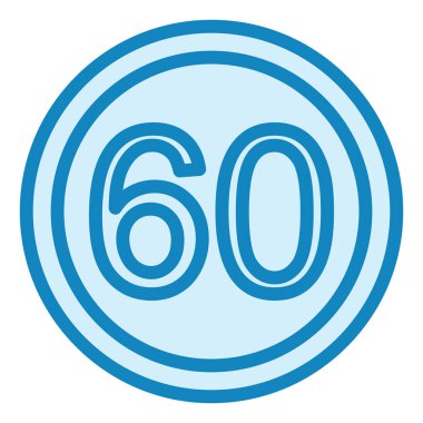 Hız sınırı 60 modern simge vektör illüstrasyonu  