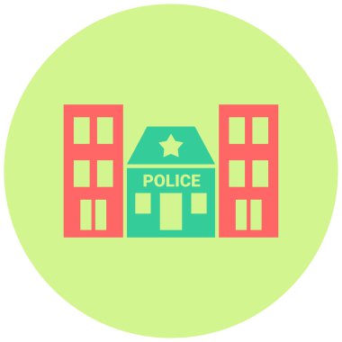 Polis karakolu web simgesi basit illüstrasyon