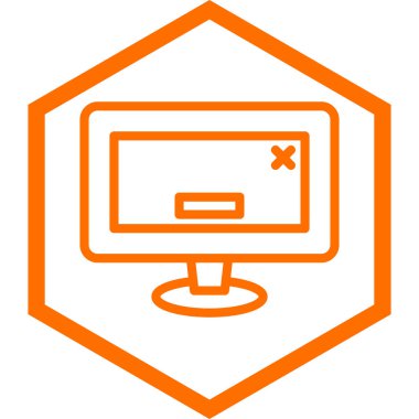 bilgisayar monitörü ikon vektör illüstrasyonu