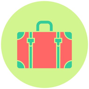 Bavul. Web simgesi basit illüstrasyon