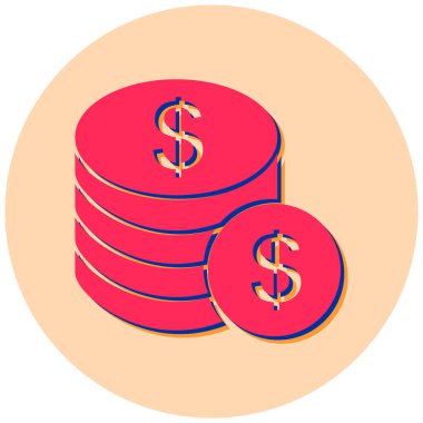 Dolar sikkeleri. Basit tasarım