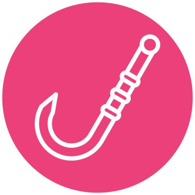 Balık kancası ikonu. Ağ için basit balık vektör simgeleri çizimi