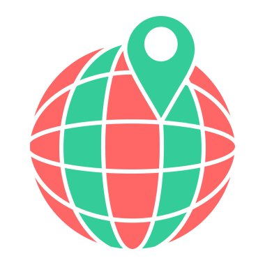 dünya haritası ikon vektör illüstrasyonu