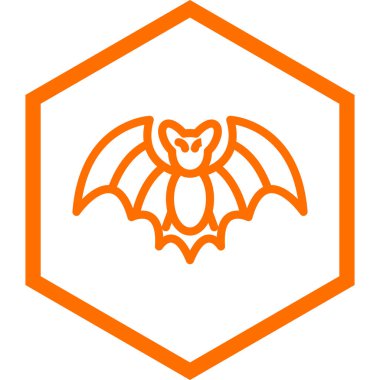 Beyaz arka planda izole edilmiş turuncu cadılar bayramı yarasası ikonu. vektör illüstrasyonu