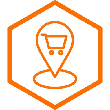 Alışveriş arabası. Basit resimleme