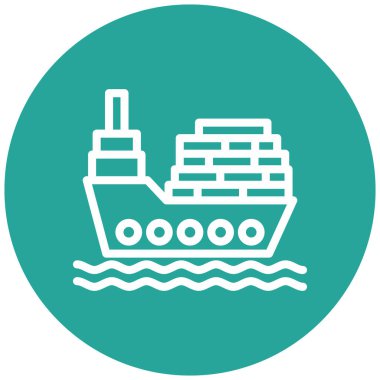 kargo gemisi. Web simgesi basit illüstrasyon