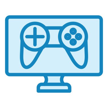 Çevrimiçi Oyun. Web simgesi basit illüstrasyon 