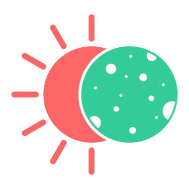 Güneş ve Ay ikonu vektör illüstrasyonu