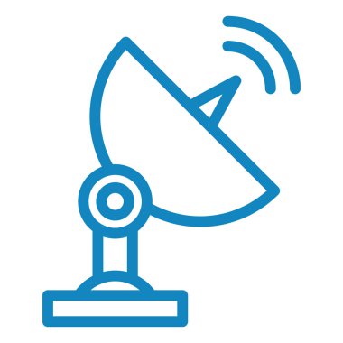 uydu anten ikonu vektörü. İnce çizgi işareti. izole edilmiş sınır sembolü çizimi