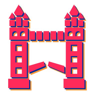 Bir bina simgesinin vektör illüstrasyonu