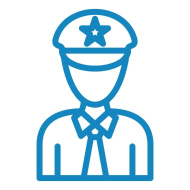 Polis memuru ikon vektör illüstrasyonu