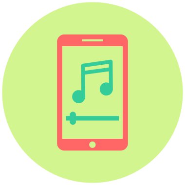 Müzik çalar. Basit resimleme