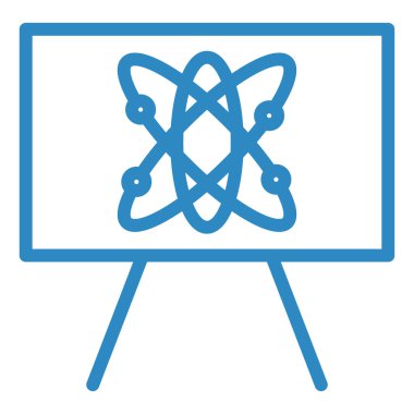 Bilim ve teknoloji konsepti ikonu. Web için basit atom araştırma vektör simgeleri çizimi