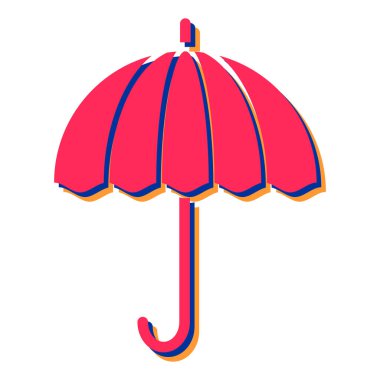 Şemsiye ikonu. Web için şemsiye vektör simgelerinin basit çizimi