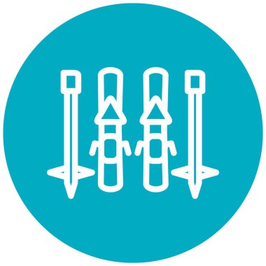 Bir kayak takımının vektör illüstrasyonu