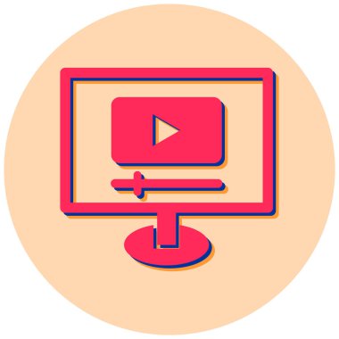 video. Web simgesi basit illüstrasyon