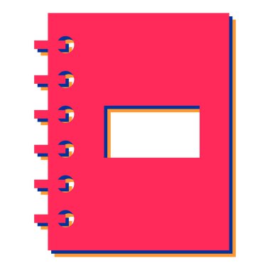 Kitap ikonlu defter. Web tasarımı için not defteri vektör sembolünün düz çizimi