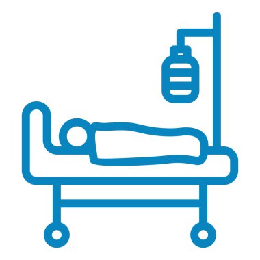 Hastane yatağı. Basit illüstrasyon