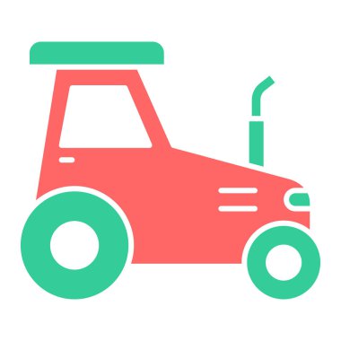 Traktör web simgesi basit illüstrasyon