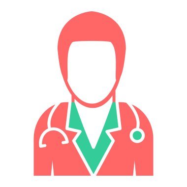 Doktor. Web simgesi basit illüstrasyon