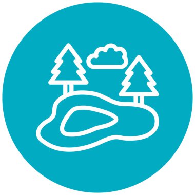 Bir dağ simgesinin vektör illüstrasyonu