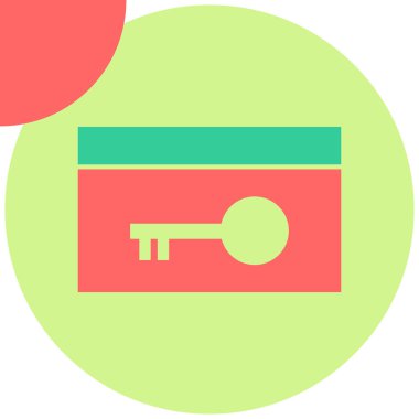 Anahtar kart. Web simgesi basit illüstrasyon