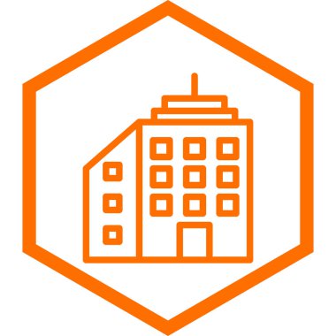 Hastane binası simgesi, vektör illüstrasyonu