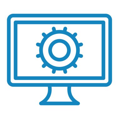 Bilgisayar ekranı ikon vektörü. İnce çizgi işareti. izole edilmiş sınır sembolü çizimi