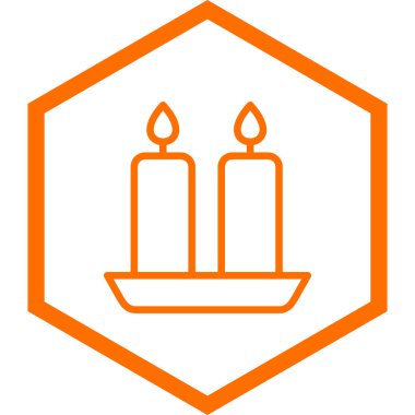 Mum alev ikonu. Beyaz arkaplanda izole edilmiş web tasarımı için mum yakma vektör simgeleri