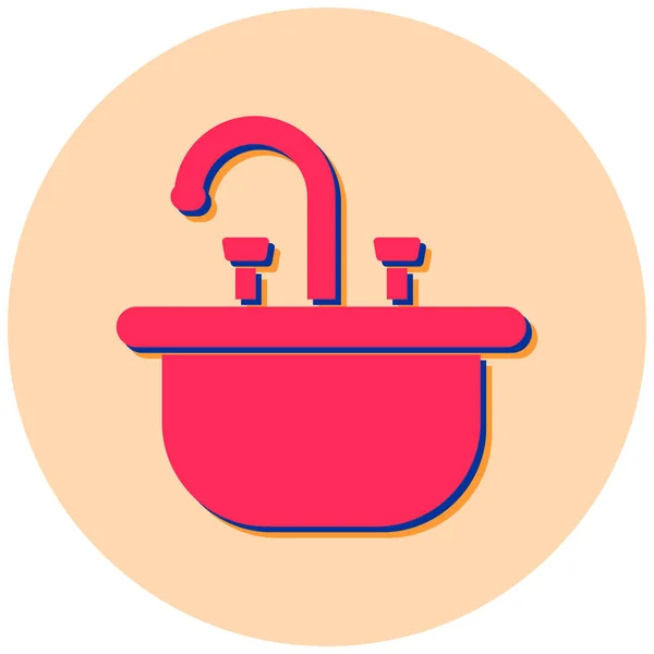 Vasca Bagno Web Icon Design Semplice — Vettoriale Stock