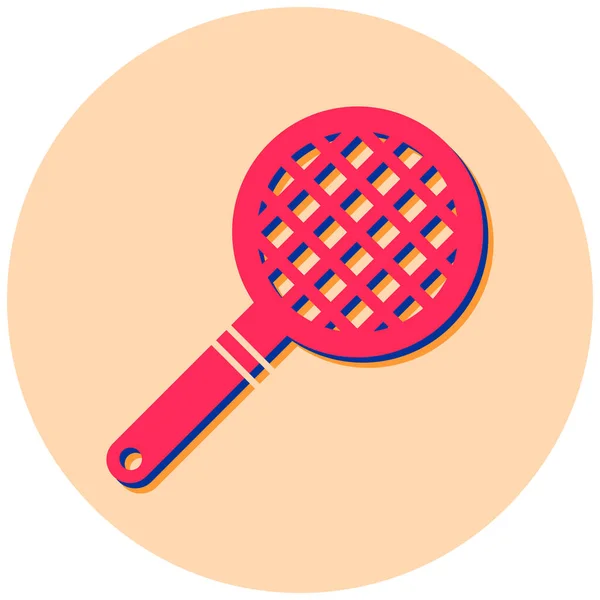 Raquette Tennis Icône Plate Vecteur Illustration — Image vectorielle