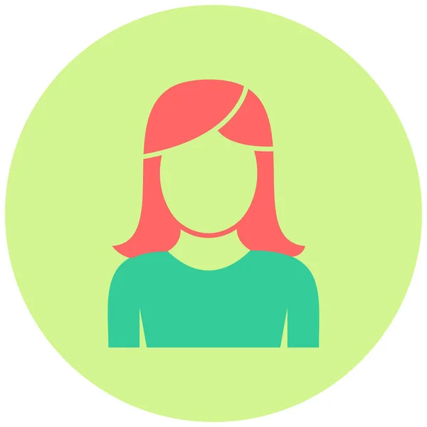 Icône Avatar Femme Illustration Vectorielle Personne Féminine — Image vectorielle