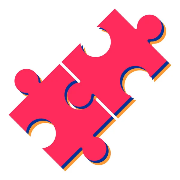 Puzzel Met Een Regenboog Vectorillustratie — Stockvector