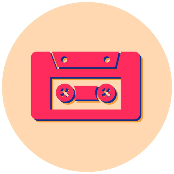 Platte Vector Cassettepictogram — Stockvector