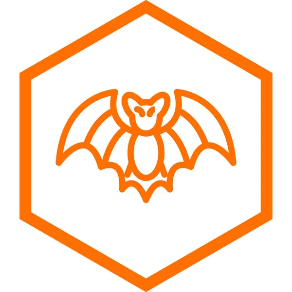 Pomarańczowy Halloween Bat Ikona Izolowane Białym Tle Ilustracja Wektora — Wektor stockowy