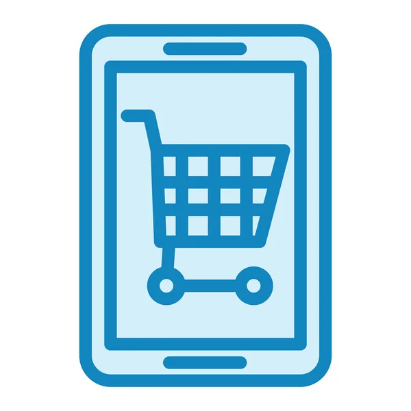 Icono Compras Línea Vector Ilustración — Archivo Imágenes Vectoriales