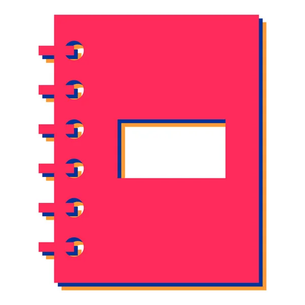 Notebook Con Icono Libro Ilustración Plana Del Símbolo Vectorial Del — Archivo Imágenes Vectoriales