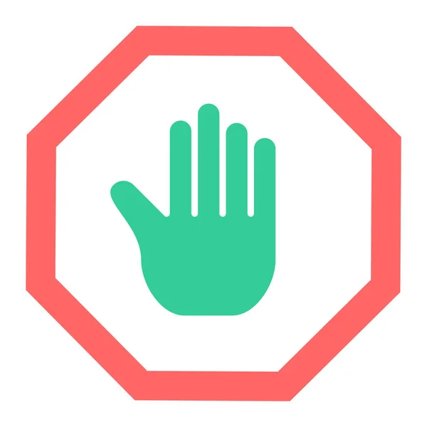 Señal Stop Icono Web — Vector de stock