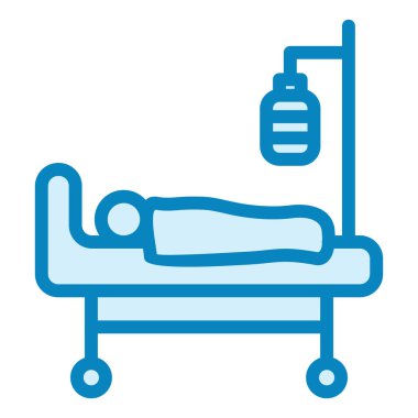 Hastane yatağı. Basit illüstrasyon