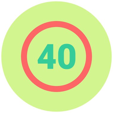 Hız sınırı 40 simgesi, vektör illüstrasyonu