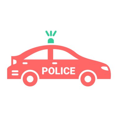 Polis araba simgesi. Vektör çizim