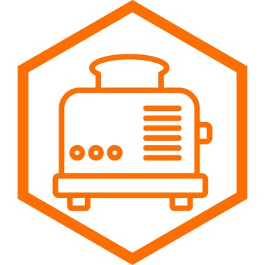 Turuncu çizgi fırın ikonu beyaz arkaplanda izole edilmiş. vektör illüstrasyonu