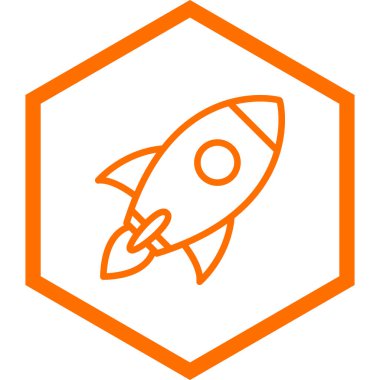 Moda biçimi izole edilmiş arkaplanda roket simgesi