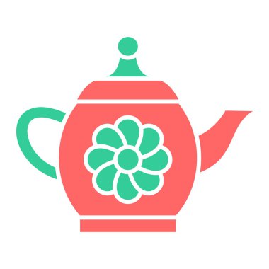 Çay demliği ikon vektör illüstrasyon tasarımlı çaydanlık