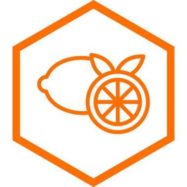 Turuncu çizgili turunçgil meyve ikonu beyaz arkaplanda izole edilmiş. vektör illüstrasyonu