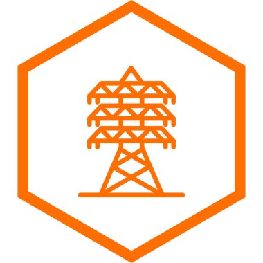 Enerji hattı simgesi. Web için elektrik vektör simgelerinin özet çizimi