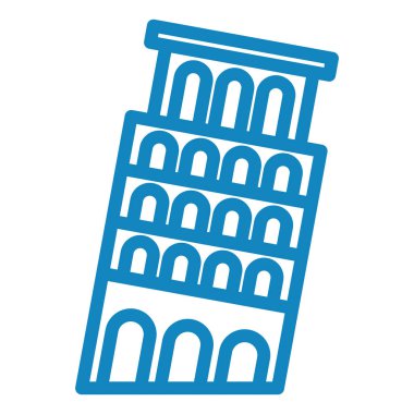 Beyaz arkaplanda karikatür tarzında izole edilmiş sidik kulesi simgesi. seyahat sembolü